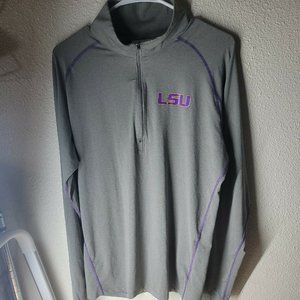 LSU Columbia Sports Wear Medium M  Zip Front Jacket Grey/Purple